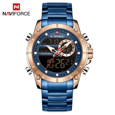NAVIFORCE NF9163 Luxury Original Sports Men Wristwatch Quartz Steel Waterproof Digital Fashion Male Watch
